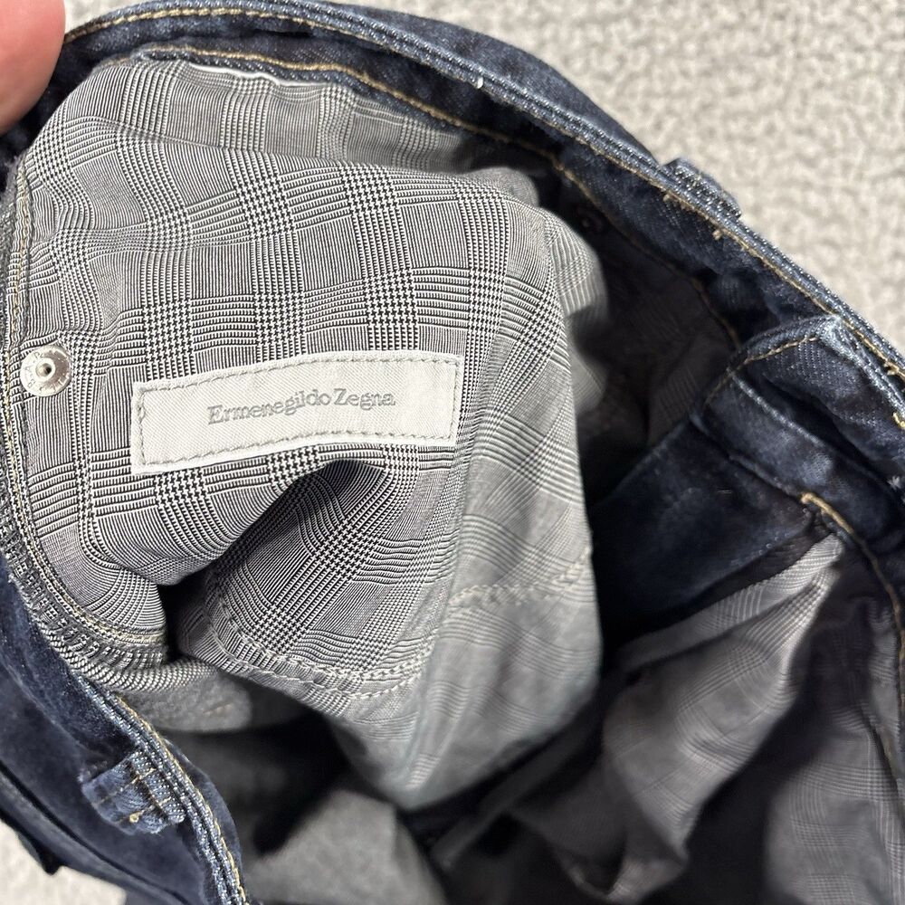 Ermenegildo Zegna Jeans 36x27 Dark Wash Straight Leg Denim Made in Italy Luxury - Picture 7 of 7